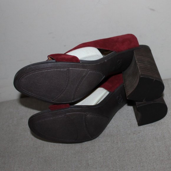 LADIE SARTO BY FRANCO SARTO OPEN TOE/SLING BACK HEELS - 9 1/2 - WINE - Picture 6 of 7